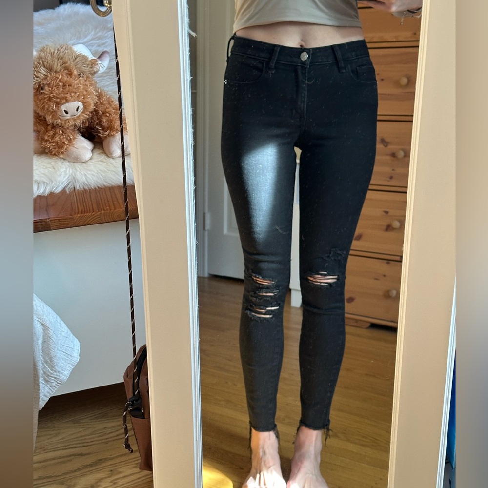 Abercrombie & Fitch Black Ripped Skinny Jeans